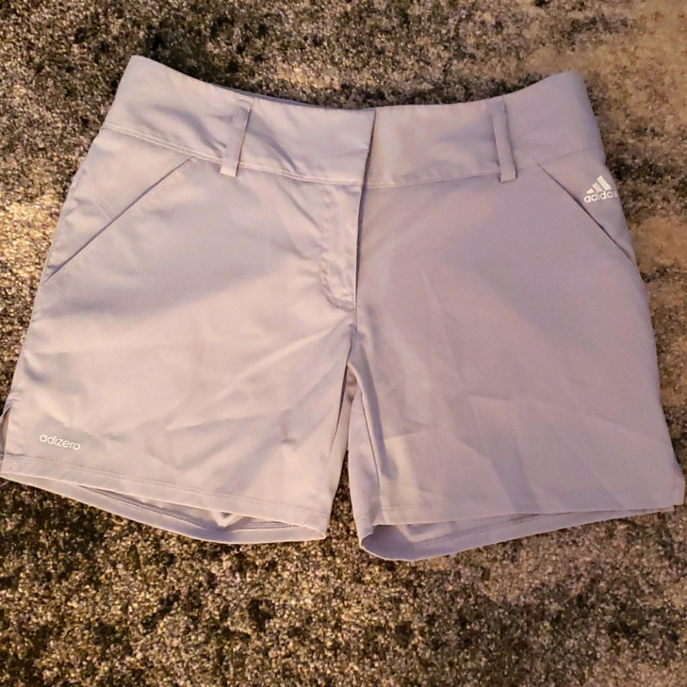 Adidas light gray athletic shorts